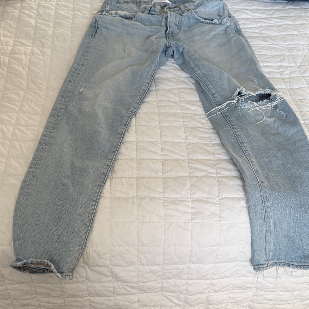 Light Blue Moussy Vintage Distressed Women's Jeans